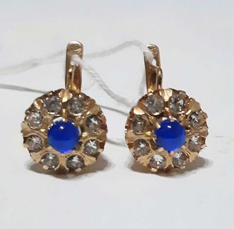 Золотые серьги Малинки СССР