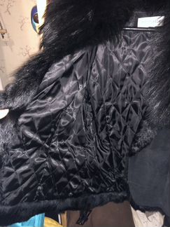 Пальто замшевое с чернобуркой