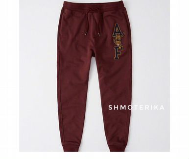 Abercrombie Fitch джоггеры бордо с тигром