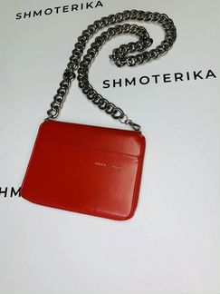 Kara Сумка квадратная на цепи красная, гранж