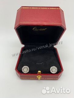 Пусеты винтовые из белого золота с бриллиантами