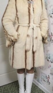Шуба норковая с капюшоном